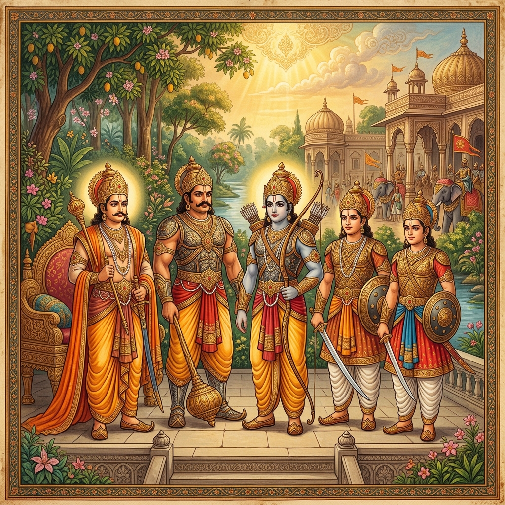 The five Pandava brothers
